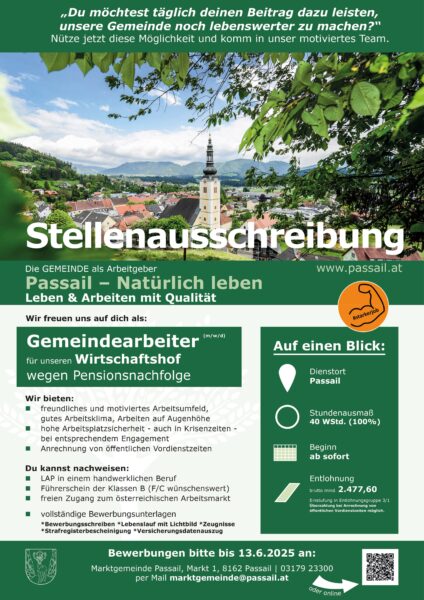 Stellenausschreibung Gemeindearbeiter 2025-1