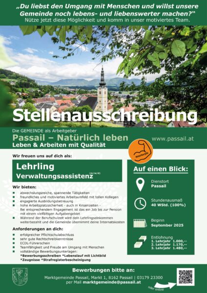 Stellenausschreibung_Verwaltungsassistent Lehrling 2025