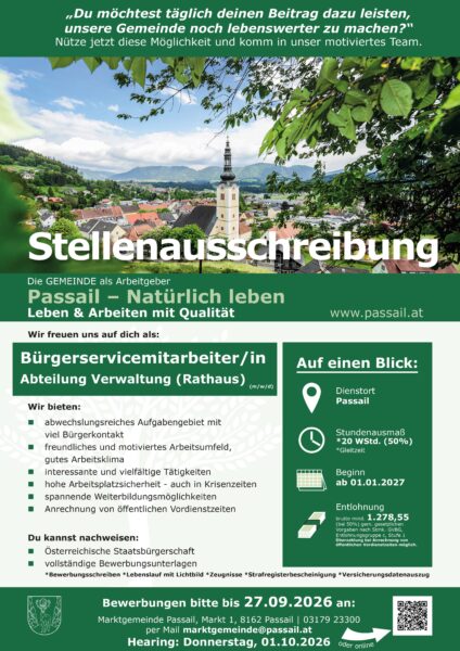 Stellenausschreibung Bürgerservice 2027-1