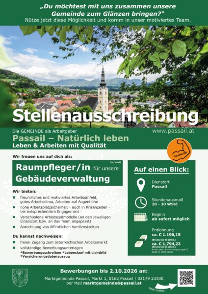 Stellenausschreibung_Reinigungskraft Sept26 Web
