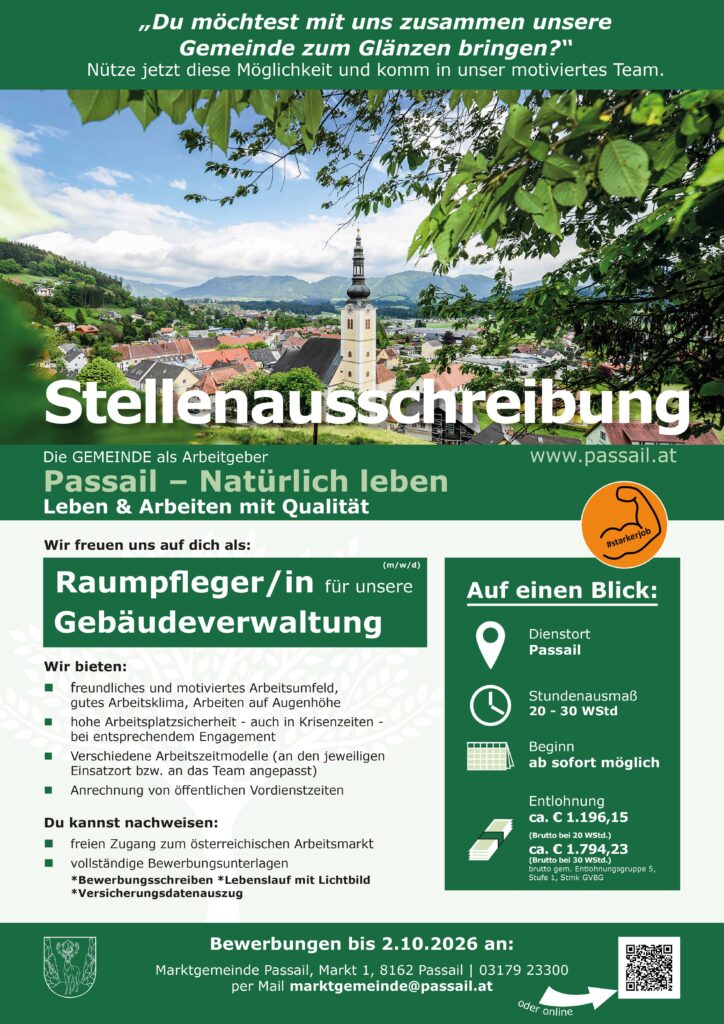 Stellenausschreibung_Reinigungskraft Sept26 Web